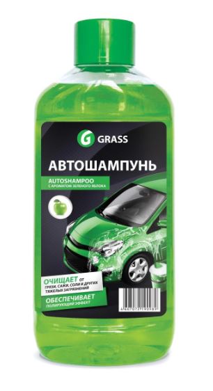 1111052 Grass автошампунь! Auto Shampoo с ароматом яблока (флакон 500 мл)