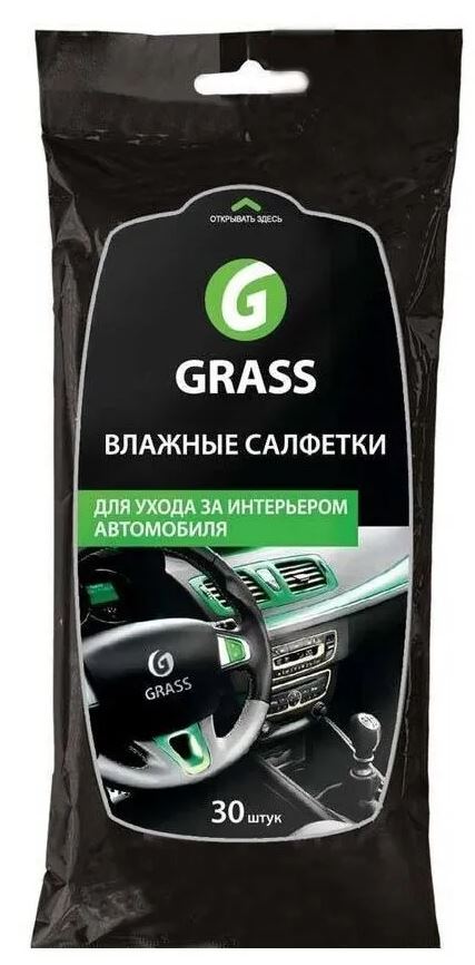 IT-0311 GRASS Салфетки влажные для салона (для пластика) (30 шт.)